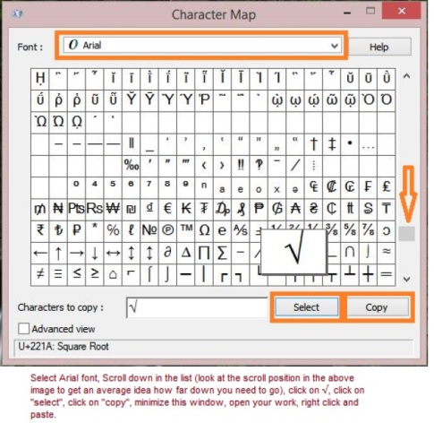 How to write sq root sign in lenovo g 580 the technique alt 251 didnt worked - 1