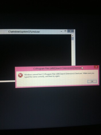 When I type in password, screen pops up showing message - 1